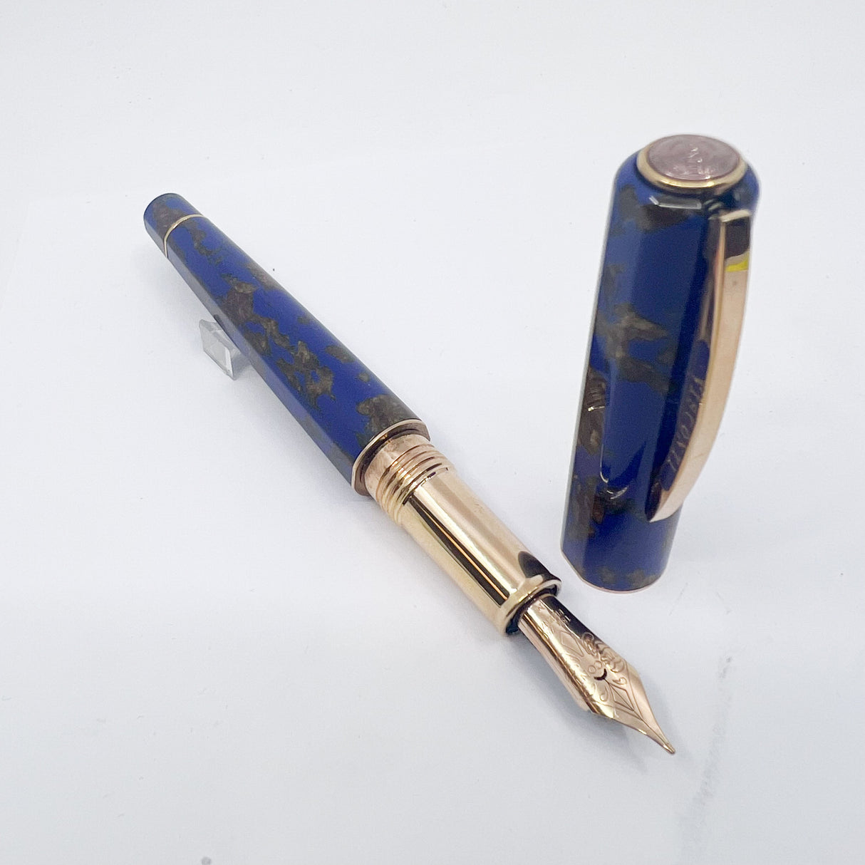 Visconti "Caesar's Firenze" Blue & Gold "Titanic" Celluloid Limited Edition Fountain Pen -  Flexible Medium 18kt Gold Nib