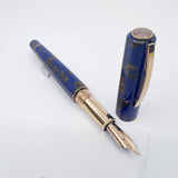 Visconti "Caesar's Firenze" Blue & Gold "Titanic" Celluloid Limited Edition Fountain Pen -  Flexible Medium 18kt Gold Nib