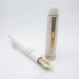 Platinum #3776 Chenonceau White GT Fountain Pen - Fine 14kt Gold Nib