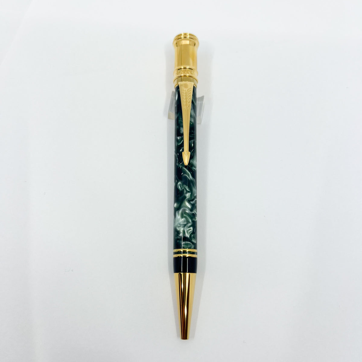 Parker Duofold  Marble Green Ballpoint Pen - Circa 1991