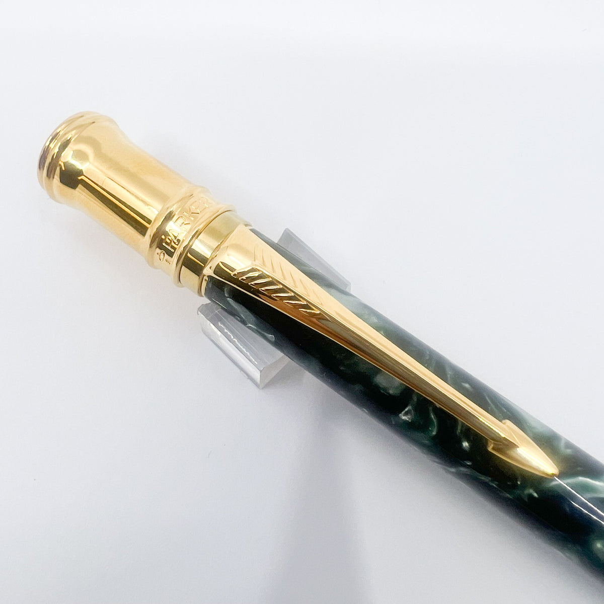 Parker Duofold  Marble Green Ballpoint Pen - Circa 1991