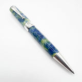 Montegrappa Harmony Solo Lustrous Blue/Amber Green Resin & Sterling Silver Octagonal Ballpoint Pen