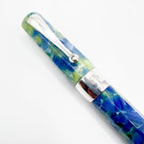 Montegrappa Harmony Solo Lustrous Blue/Amber Green Resin & Sterling Silver Octagonal Ballpoint Pen