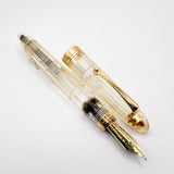 OMAS "Vision" Ogiva Transparent Fluted Demonstrator Fountain Pen - Broad 18kt Gold Nib