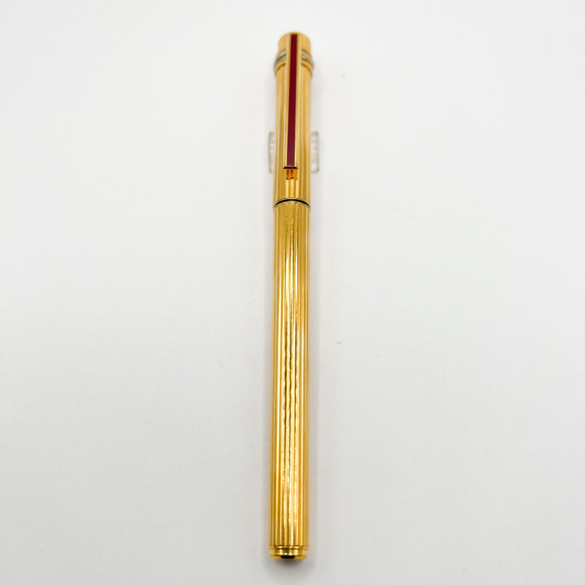 Cartier  Gold-Plated Fluted Must de Cartier Fountain Pen - Medium 18kt Gold Nib