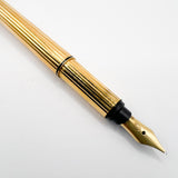 Cartier  Gold-Plated Fluted Must de Cartier Fountain Pen - Medium 18kt Gold Nib