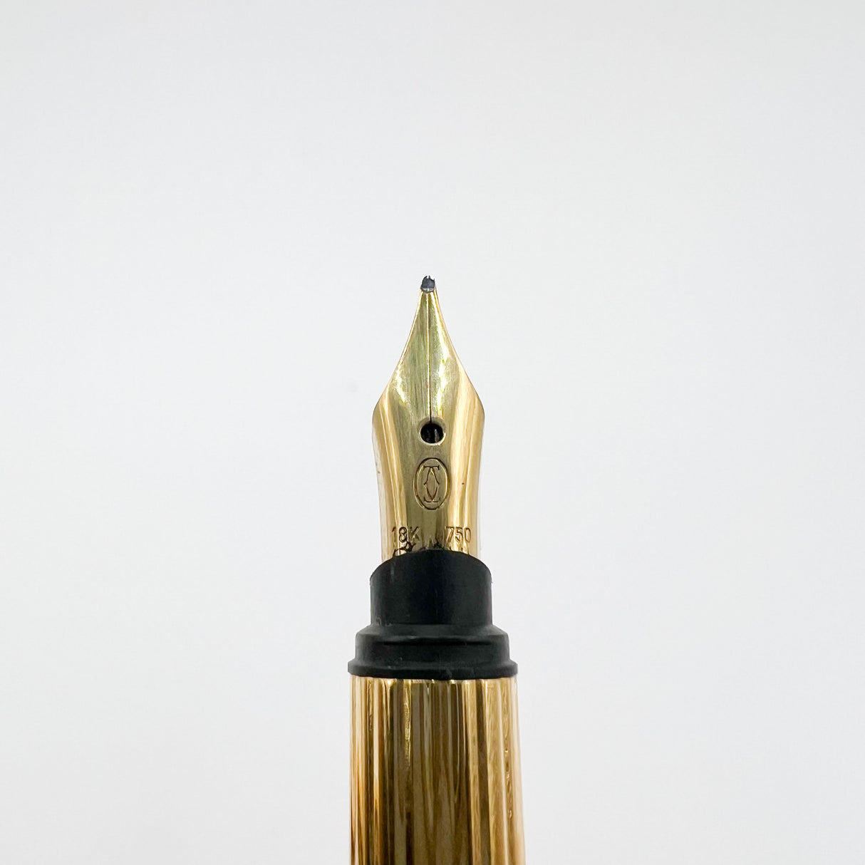 Cartier  Gold-Plated Fluted Must de Cartier Fountain Pen - Medium 18kt Gold Nib