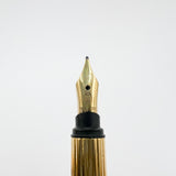 Cartier  Gold-Plated Fluted Must de Cartier Fountain Pen - Medium 18kt Gold Nib