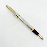 Sheaffer Sterling Silver "Top-of-the Line" Crest Fountain Pen  - Fine 18kt Gold Nib (Circa 1990s)