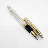 Sheaffer Sterling Silver "Top-of-the Line" Crest Fountain Pen  - Fine 18kt Gold Nib (Circa 1990s)