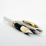 Sheaffer Sterling Silver "Top-of-the Line" Crest Fountain Pen  - Fine 18kt Gold Nib (Circa 1990s)