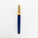 Cartier Pasha Capped Trinity Ballpoint - Blue Marbled Lacquer Barrel & Clip - Fluted Heavy 10 Microns Gold Plated Cap - An Icon of Cartier!