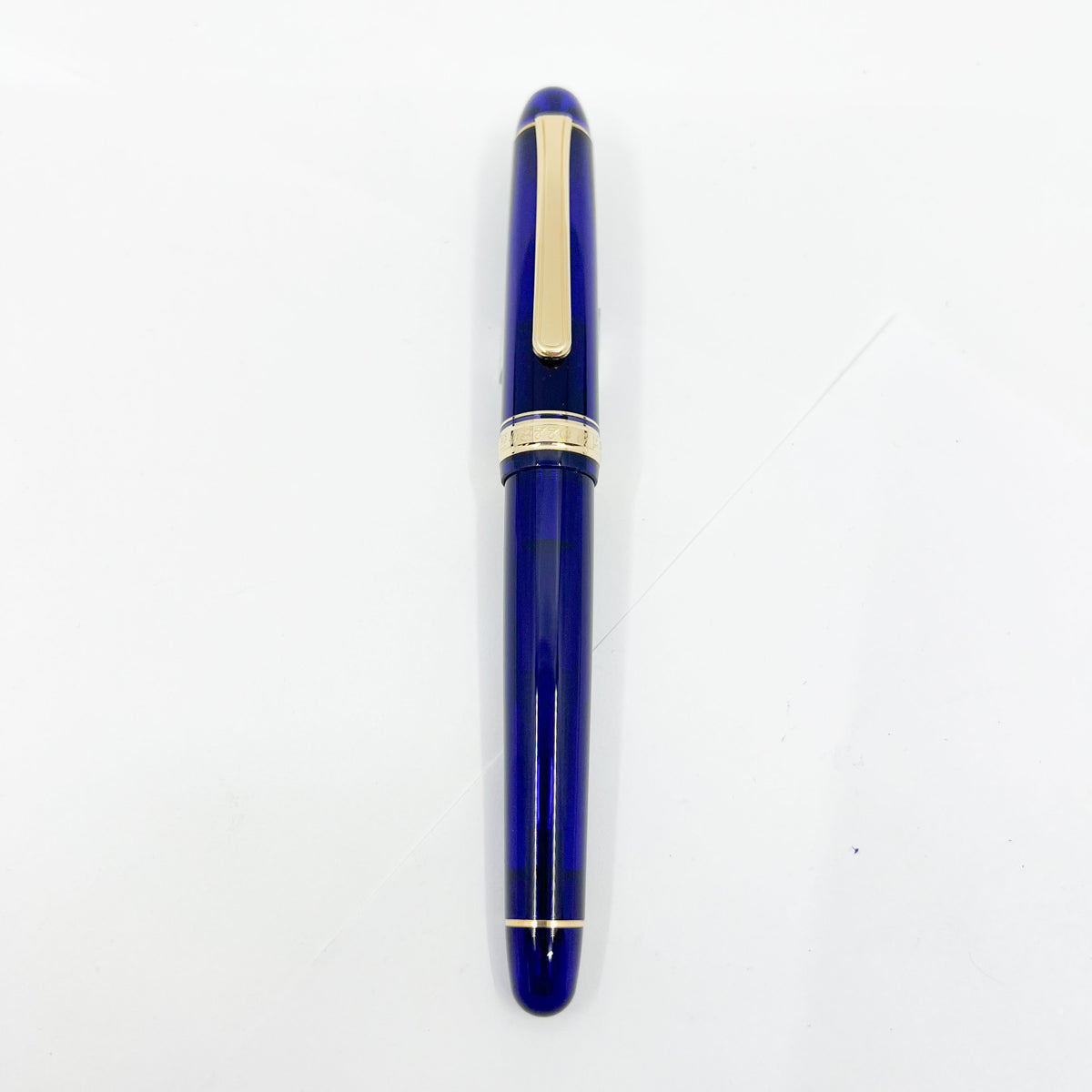 Platinum #3776 Translucent Blue Chartres Fountain Pen - Extra Fine 14kt  Gold Nib