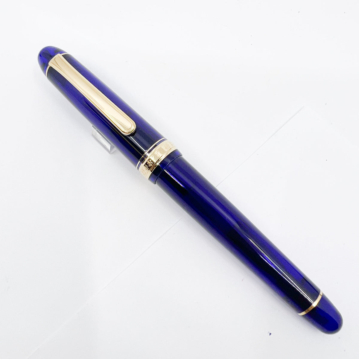 Platinum #3776 Translucent Blue Chartres Fountain Pen - Extra Fine 14kt  Gold Nib