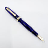 Platinum #3776 Translucent Blue Chartres Fountain Pen - Extra Fine 14kt  Gold Nib