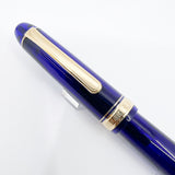 Platinum #3776 Translucent Blue Chartres Fountain Pen - Extra Fine 14kt  Gold Nib