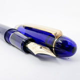 Platinum #3776 Translucent Blue Chartres Fountain Pen - Extra Fine 14kt  Gold Nib