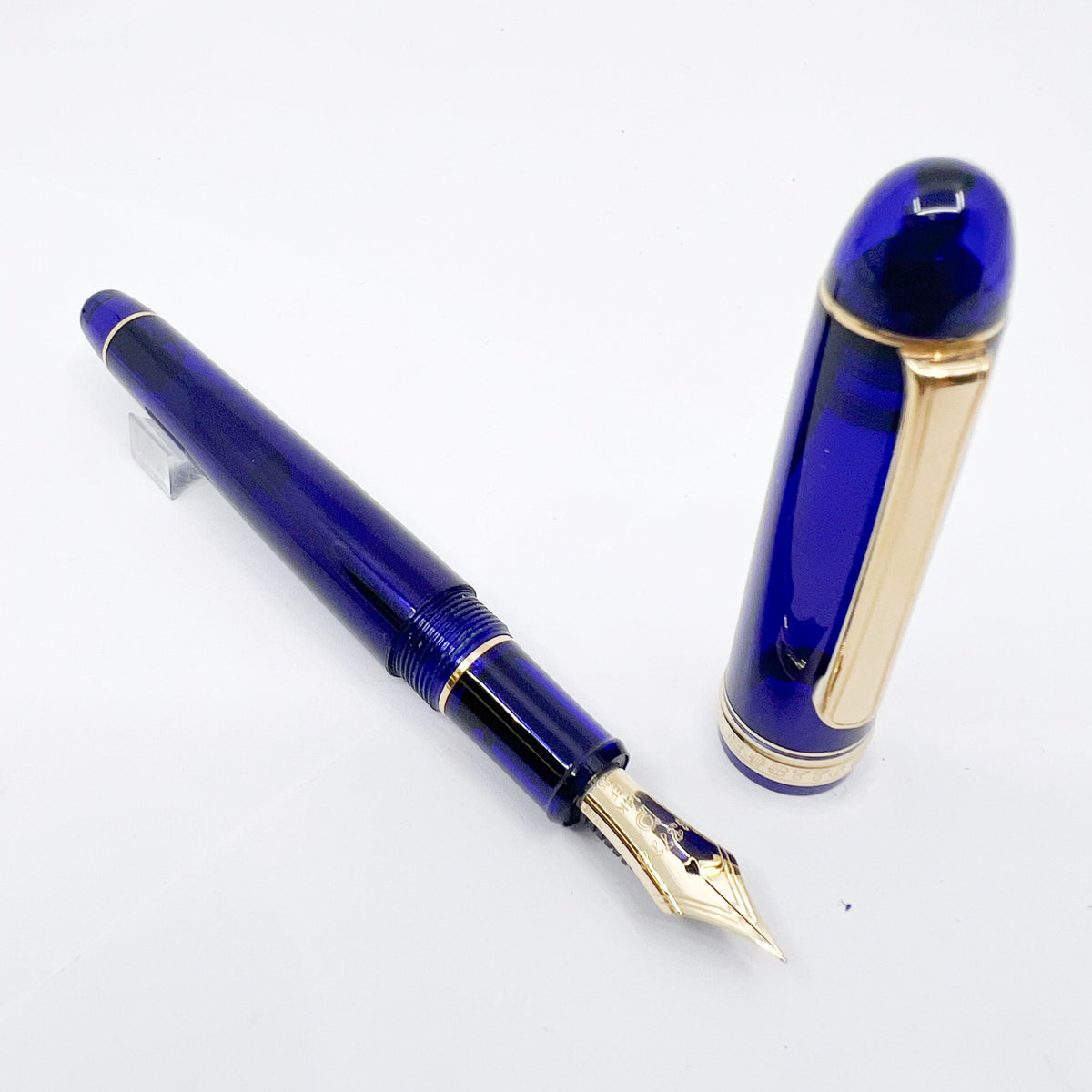 Platinum #3776 Translucent Blue Chartres Fountain Pen - Extra Fine 14kt  Gold Nib