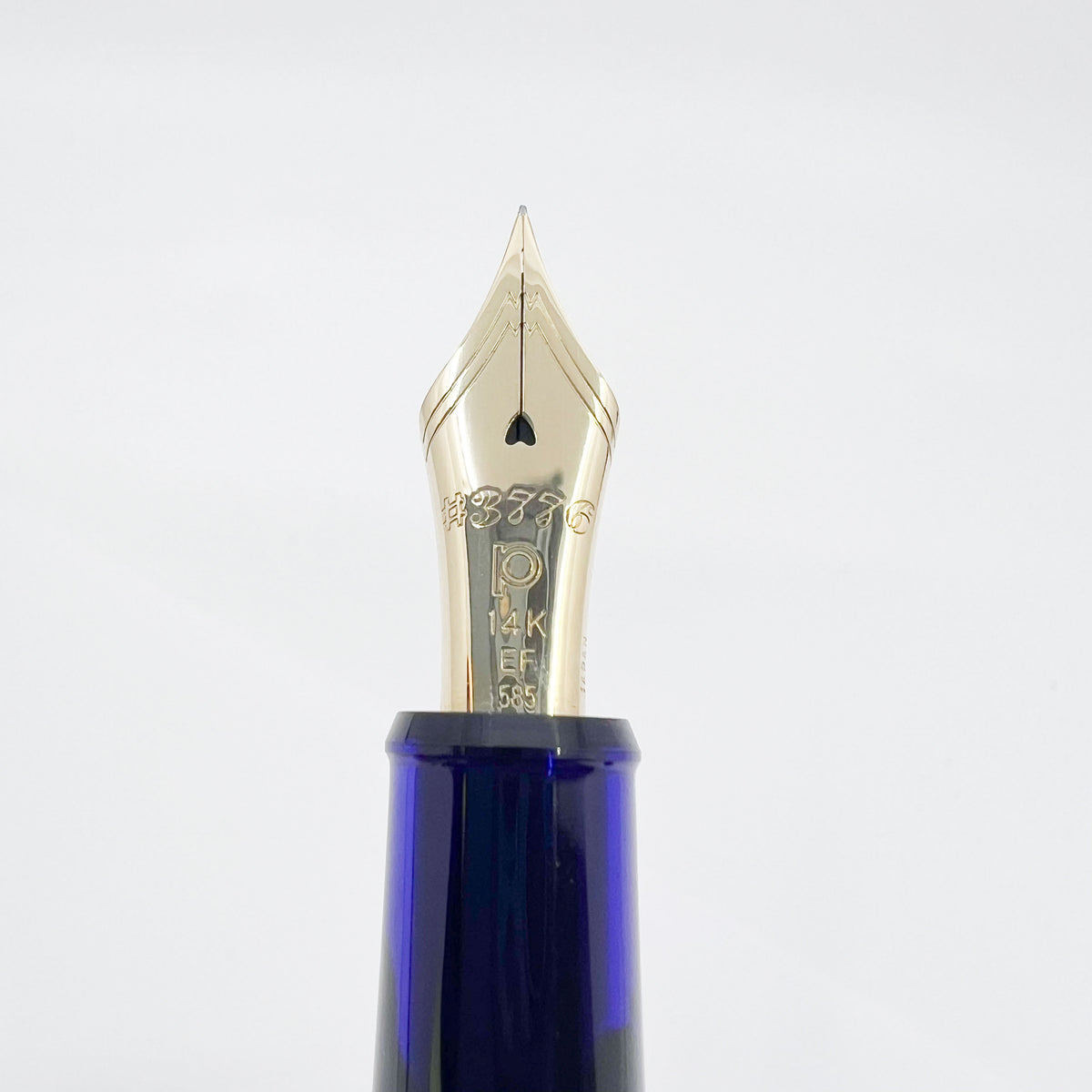 Platinum #3776 Translucent Blue Chartres Fountain Pen - Extra Fine 14kt  Gold Nib