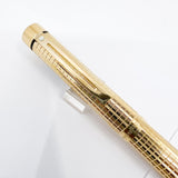 Sheaffer Full-Size Targa Elegant Gold-Plated Cross Hatch Fountain Pen - Medium 14kt Gold Nib