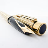 Sheaffer Full-Size Targa Elegant Gold-Plated Cross Hatch Fountain Pen - Medium 14kt Gold Nib
