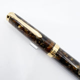 Pelikan M1000 Renaissance Brown Marble Fountain Pen - Fine 18kt Gold Nib