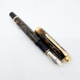 Pelikan M1000 Renaissance Brown Marble Fountain Pen - Fine 18kt Gold Nib