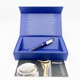 Pelikan M815 Metal Striped Blue Fountain Pen - Fine 18kt Gold Nib