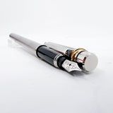Cartier  Brushed Steel Must de Cartier Fountain Pen/Trinity Bands - Medium 18kt Gold Nib
