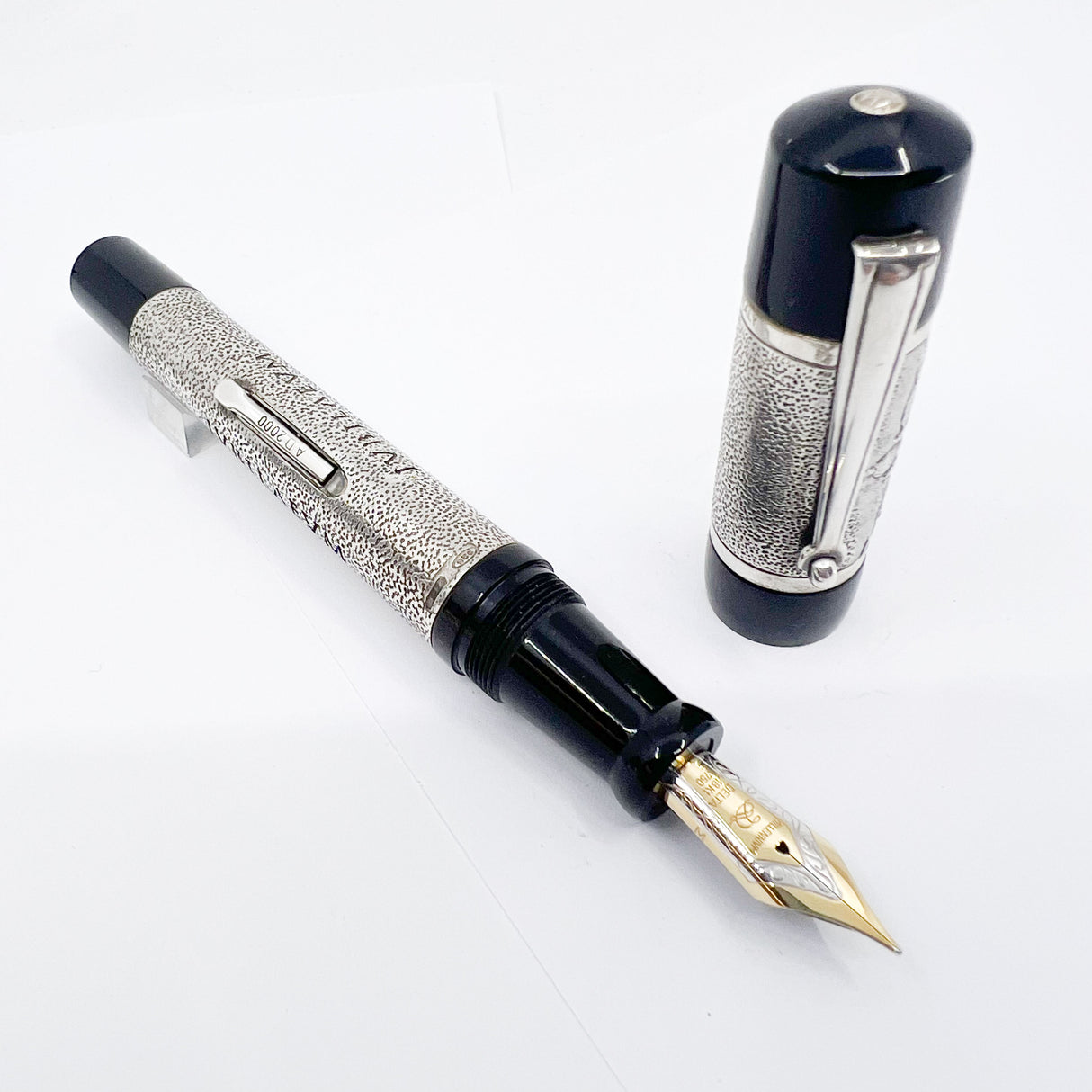 Delta Jubileum 2000 Sterling Silver Lever-Fill Limited Edition Fountain Pen - Medium 18kt Gold  Nib