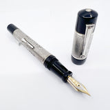 Delta Jubileum 2000 Sterling Silver Lever-Fill Limited Edition Fountain Pen - Medium 18kt Gold  Nib