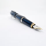 Underwood (London) Piccadilly Ebonite Blue/Black Ripple  Fountain Pen - Medium 18kt Gold Nib