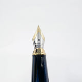 Underwood (London) Piccadilly Ebonite Blue/Black Ripple  Fountain Pen - Medium 18kt Gold Nib