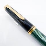 Pelikan  M800 Green Striped Fountain Pen - Early Model "W. Germany" on Cap Band - Extra Fine 18kt "PF" Nib