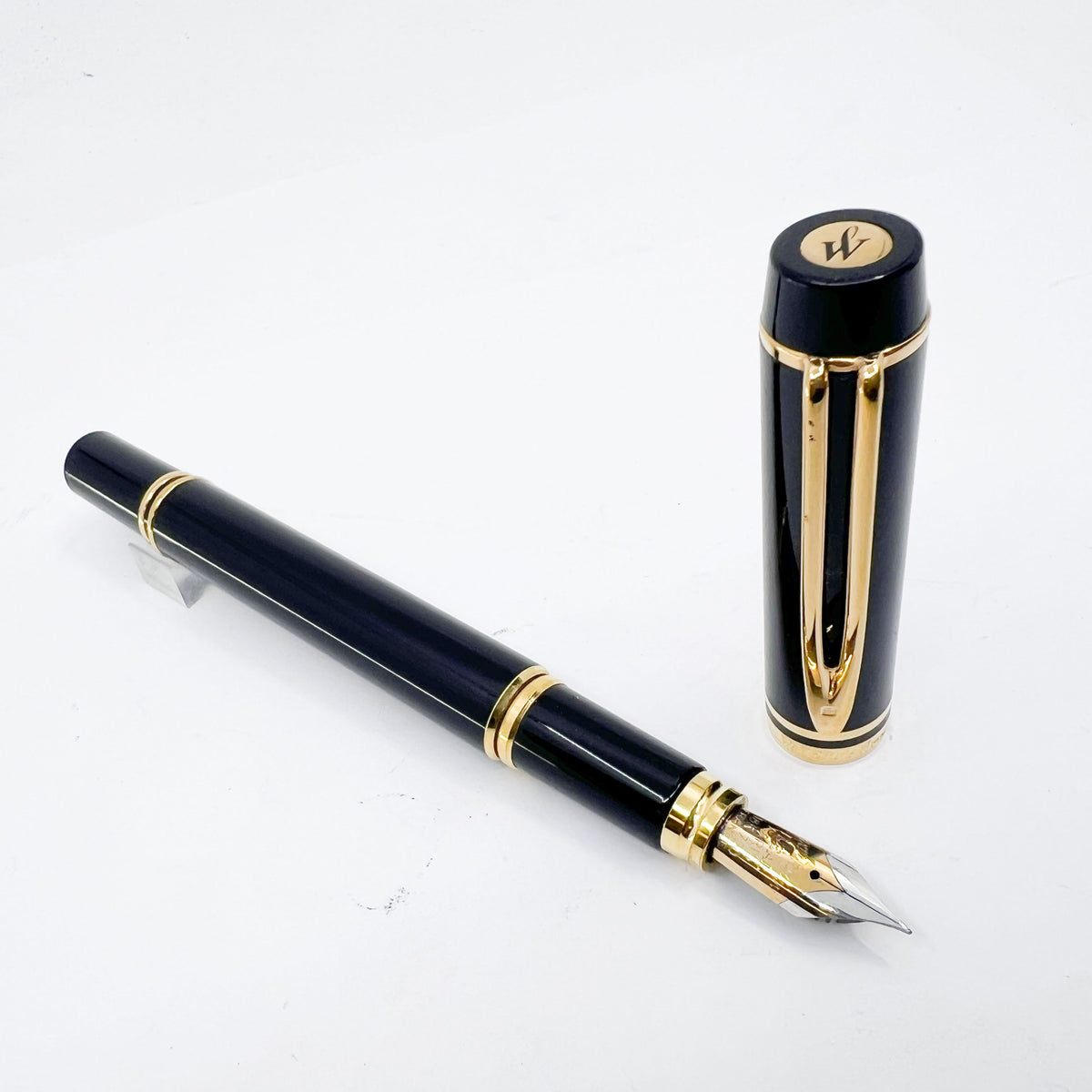 Waterman Man 100 Black Fountain Pen - Extra Fine 18kt Gold Nib