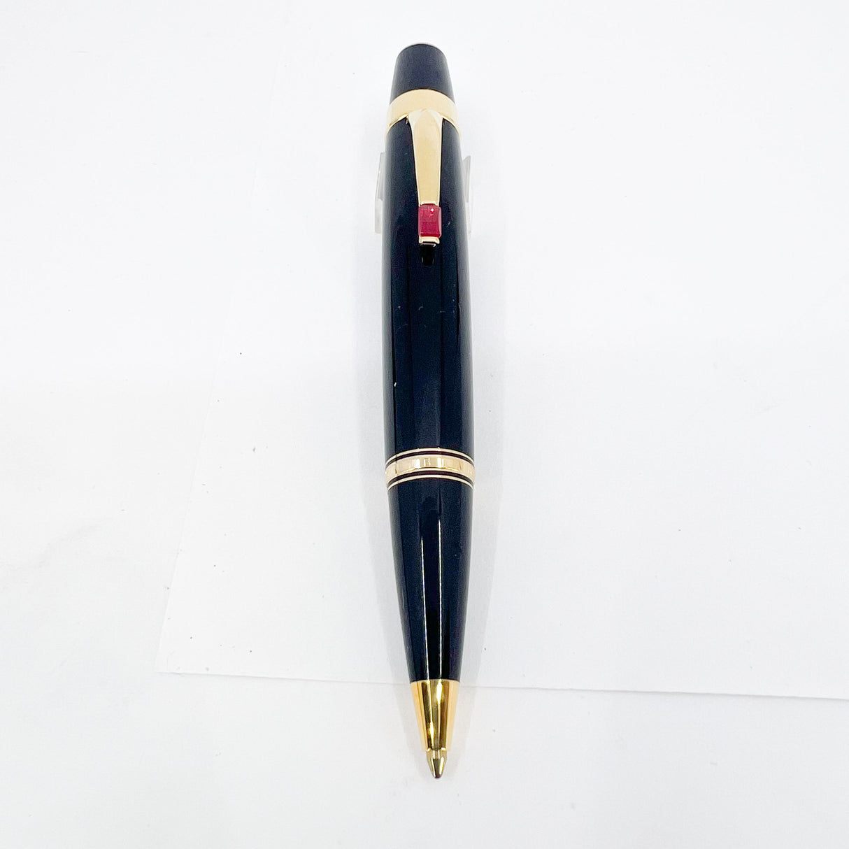 Montblanc Boheme Black Resin Ballpoint Pen - Red Stone in Clip