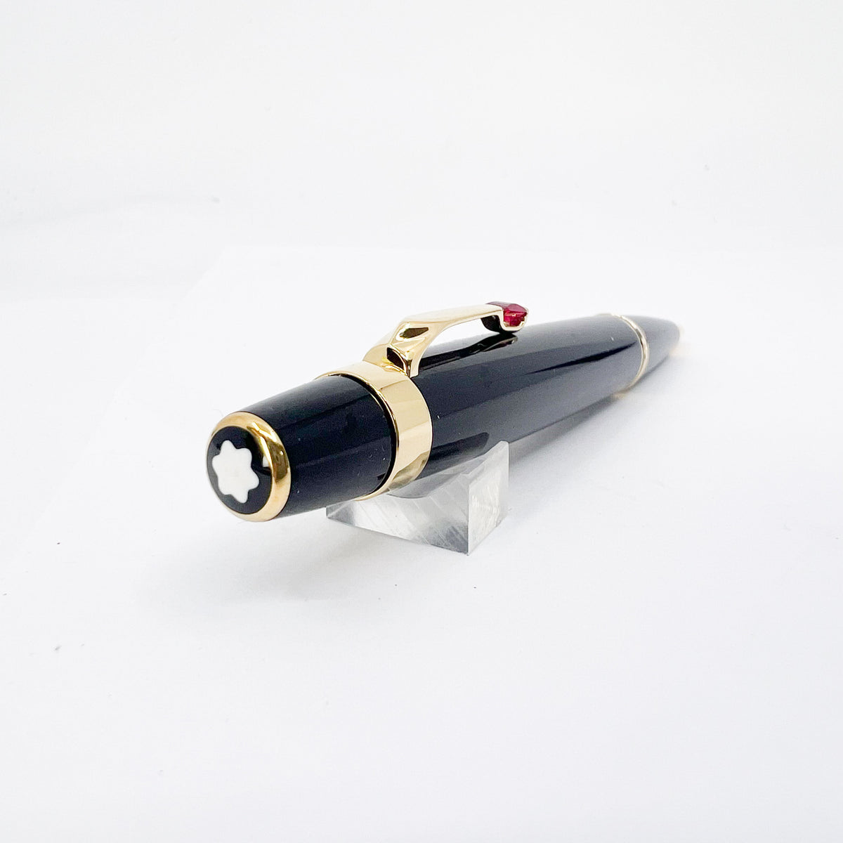 Montblanc Boheme Black Resin Ballpoint Pen - Red Stone in Clip