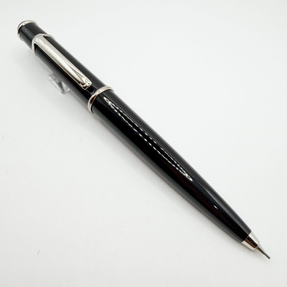Cartier Diabolo Black Mechanical Pencil - 0.7mm Lead - Platinum-Plated Trim