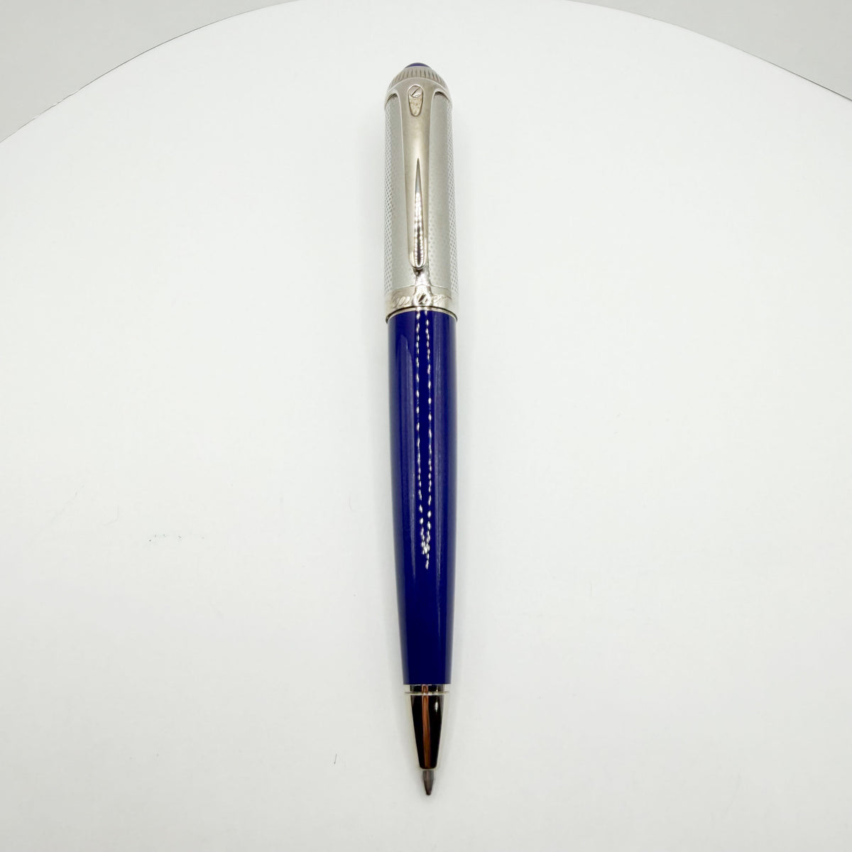 Cartier Electric Blue Roadster with Palladium-Finished Textured Cap & Trim Ballpoint