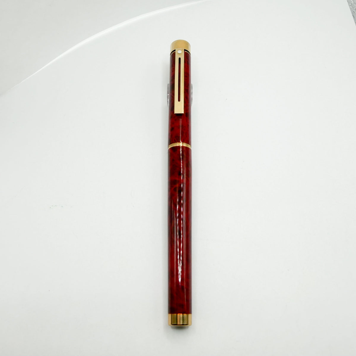 Sheaffer Full Size Targa Red Ronce Lacque Fountain Pen - Extra Fine 14kt Gold Nib