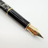 Parker Sonnet Moonbeam Lacque Marbled Charcoal/Ivory Fountain Pen -  Fine 18kt Gold Nib