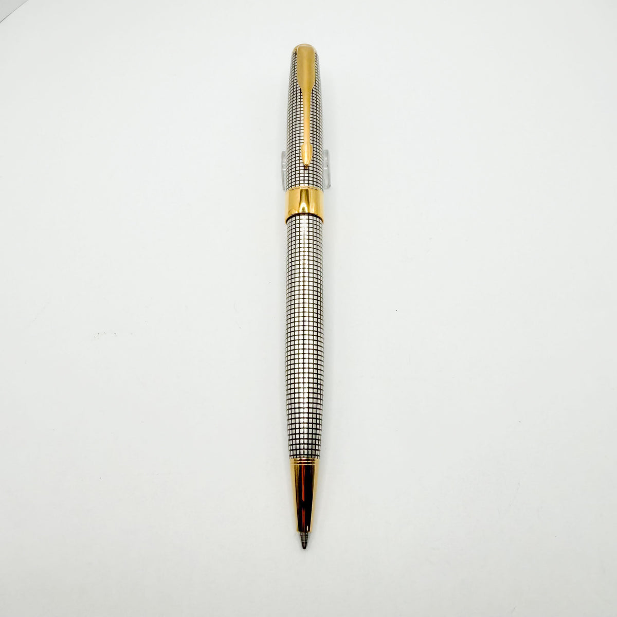 Parker Sonnet Sterling Silver Cisele Cross Hatch Design Ballpoint  Pen - Circa 1998