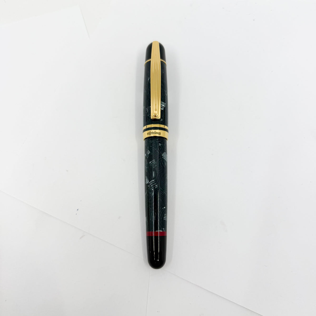 Rotring (German for "Red Ring")  Tintenkuli "1928" Celluloid Limited Edition Fountain Pen Celebrating 70 Years of Rotring Pen Production - Medium 18kt Gold Nib + an Interchangeable Stylographic Tubular Point