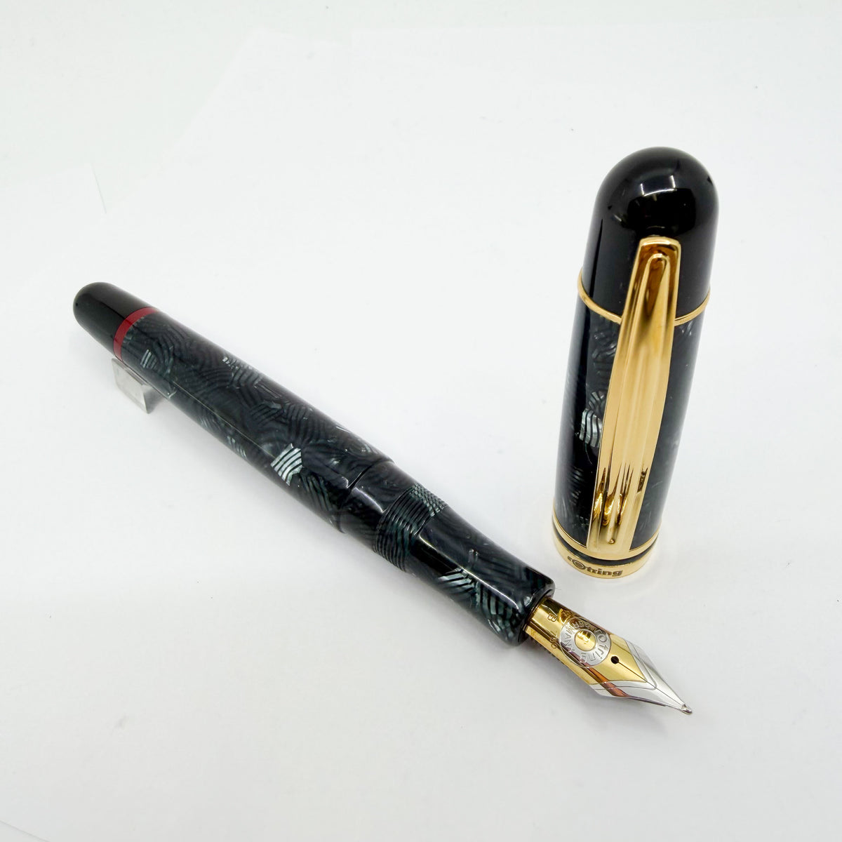 Rotring (German for "Red Ring")  Tintenkuli "1928" Celluloid Limited Edition Fountain Pen Celebrating 70 Years of Rotring Pen Production - Medium 18kt Gold Nib + an Interchangeable Stylographic Tubular Point