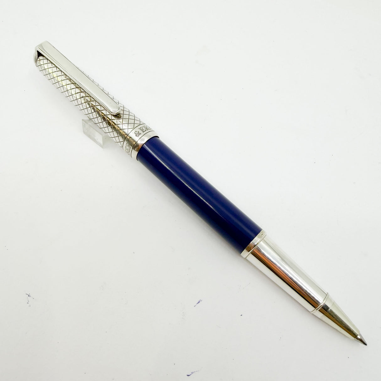 Bossert & Erhard Sterling Silver/Blue Enamel  Rollerball