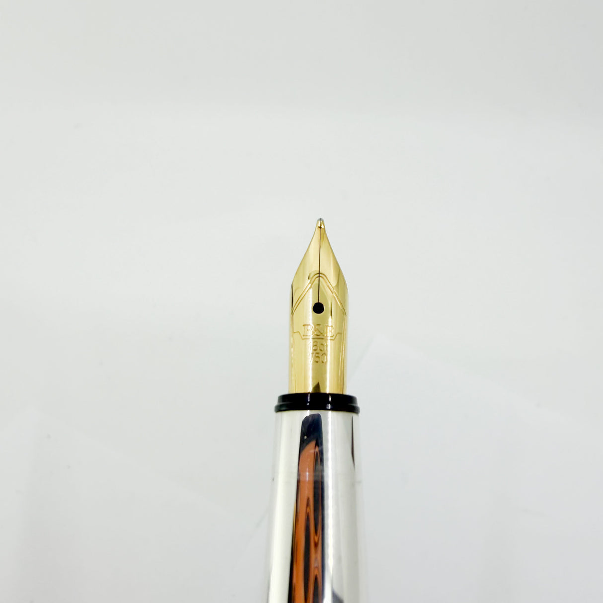 Bossert & Erhard Sterling Silver/Blue Enamel  Fountain Pen - Medium 18kt Gold Nib