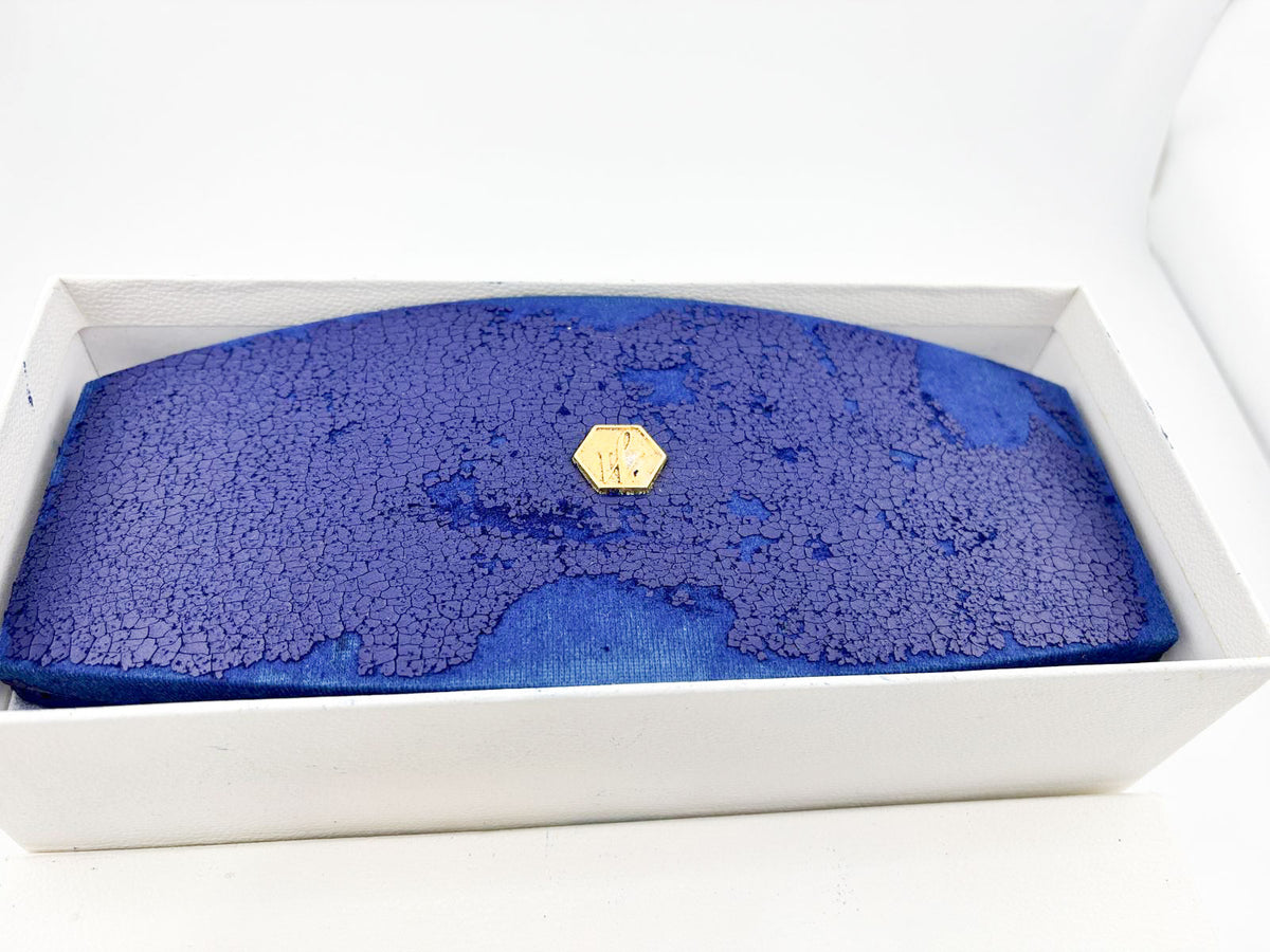 Waterman Edson Blue Translucent Fountain Pen  - Medium 18kt Gold Nib - Rarely Found in this Mint Condition Any Longer!