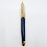 Waterman Carene  Deluxe 2-Tone Gold-Plated Cap/Prussian Blue Lacquer Barrel Fountain Pen - Fine 18kt Gold Nib