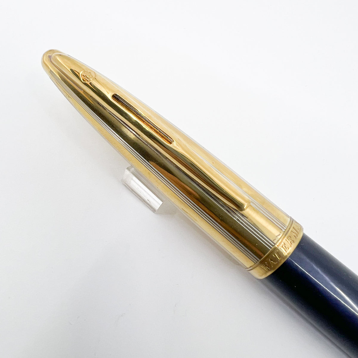 Waterman Carene  Deluxe 2-Tone Gold-Plated Cap/Prussian Blue Lacquer Barrel Fountain Pen - Fine 18kt Gold Nib