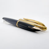 Waterman Carene  Deluxe 2-Tone Gold-Plated Cap/Prussian Blue Lacquer Barrel Fountain Pen - Fine 18kt Gold Nib
